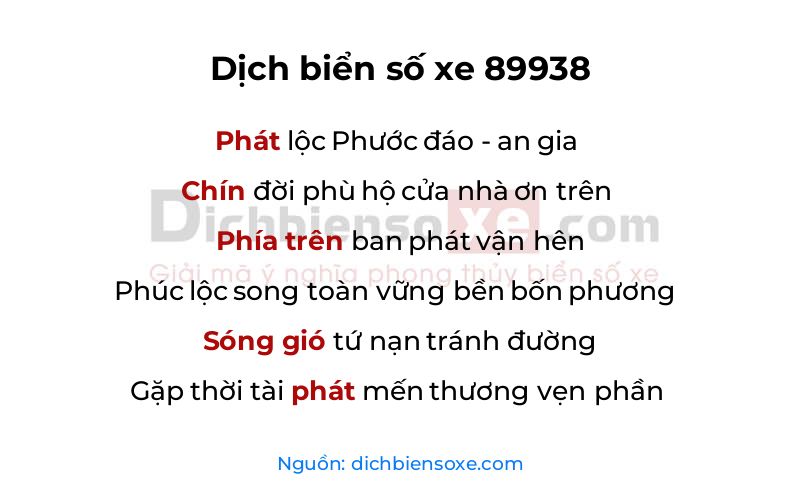 Dịch thơ biển số 89938