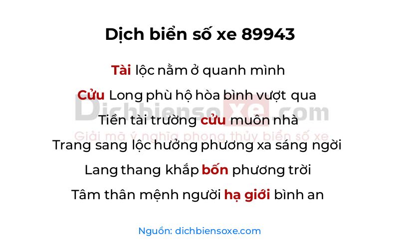 Dịch thơ biển số 89943