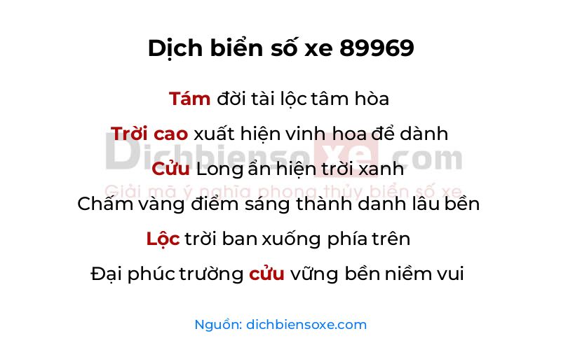 Dịch thơ biển số 89969