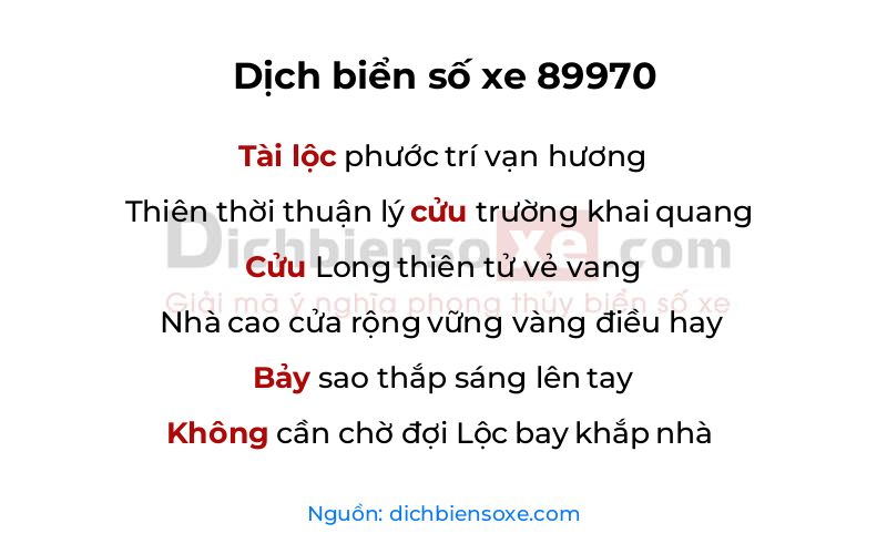 Dịch thơ biển số 89970
