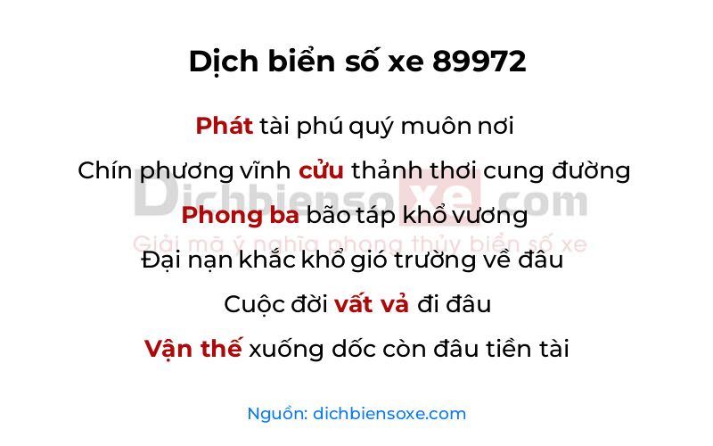 Dịch thơ biển số 89972