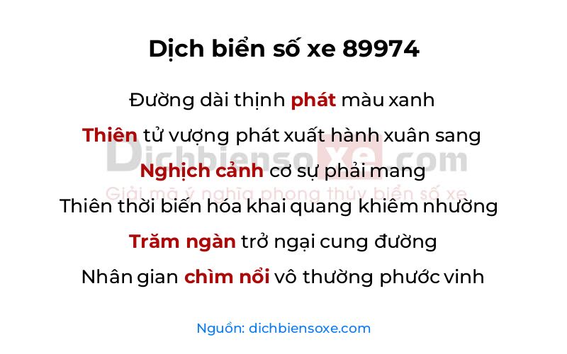 Dịch thơ biển số 89974