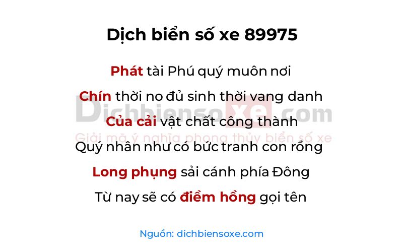 Dịch thơ biển số 89975