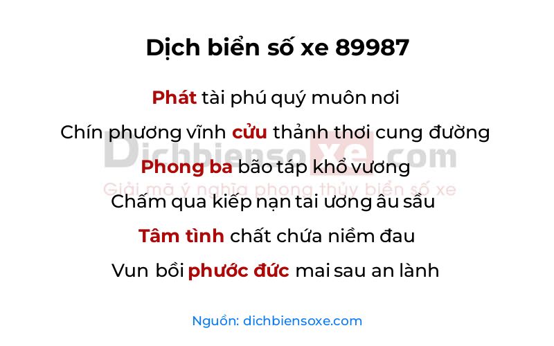 Dịch thơ biển số 89987