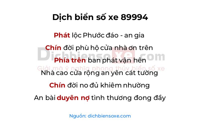 Dịch thơ biển số 89994