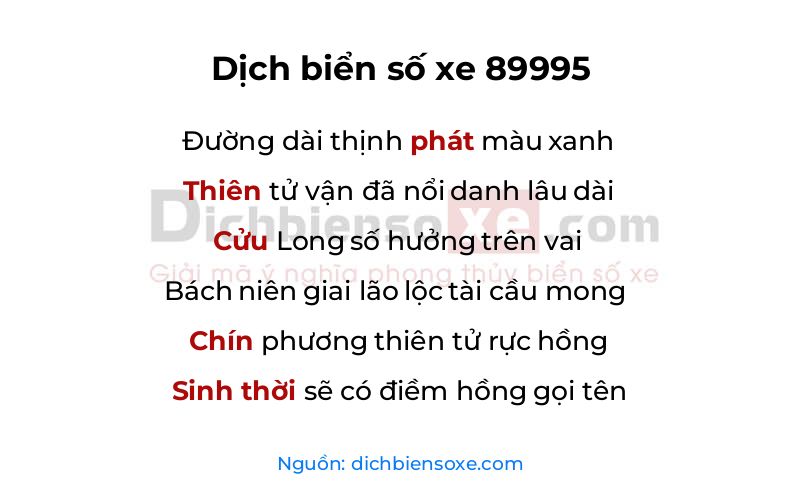 Dịch thơ biển số 89995