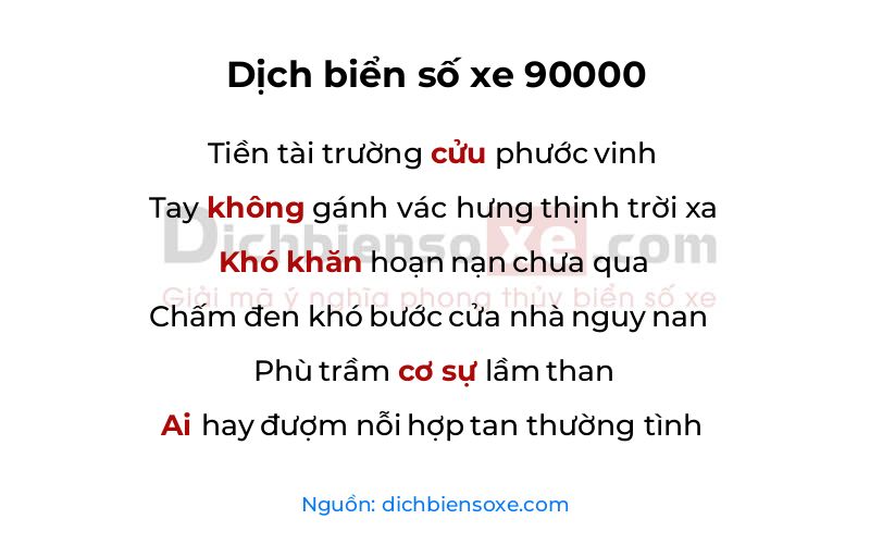 Dịch thơ biển số 90000