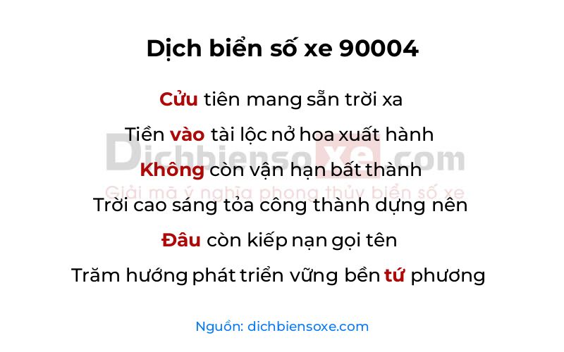 Dịch thơ biển số 90004