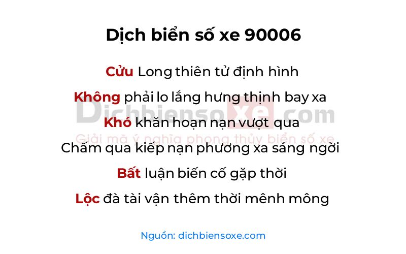Dịch thơ biển số 90006