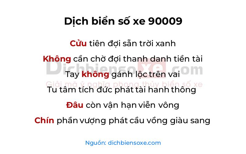 Dịch thơ biển số 90009