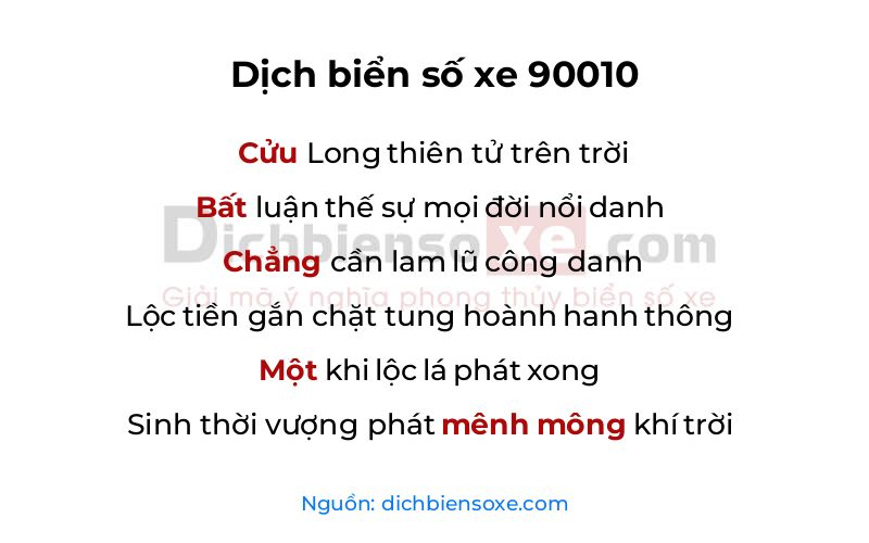 Dịch thơ biển số 90010