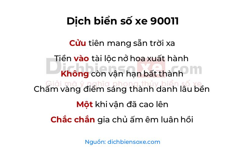 Dịch thơ biển số 90011