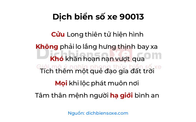 Dịch thơ biển số 90013