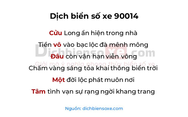 Dịch thơ biển số 90014