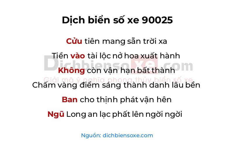 Dịch thơ biển số 90025