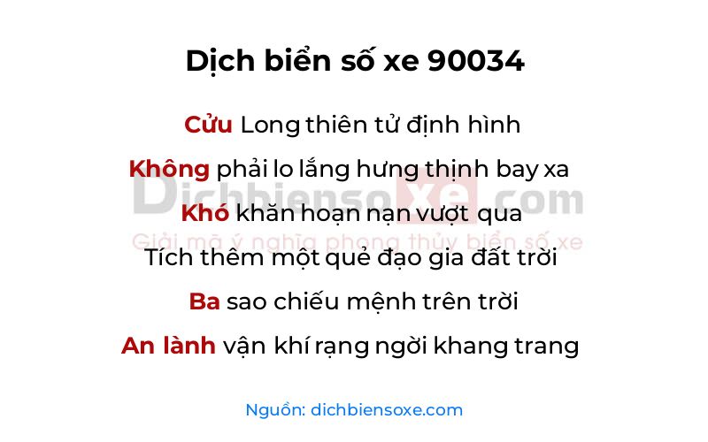 Dịch thơ biển số 90034