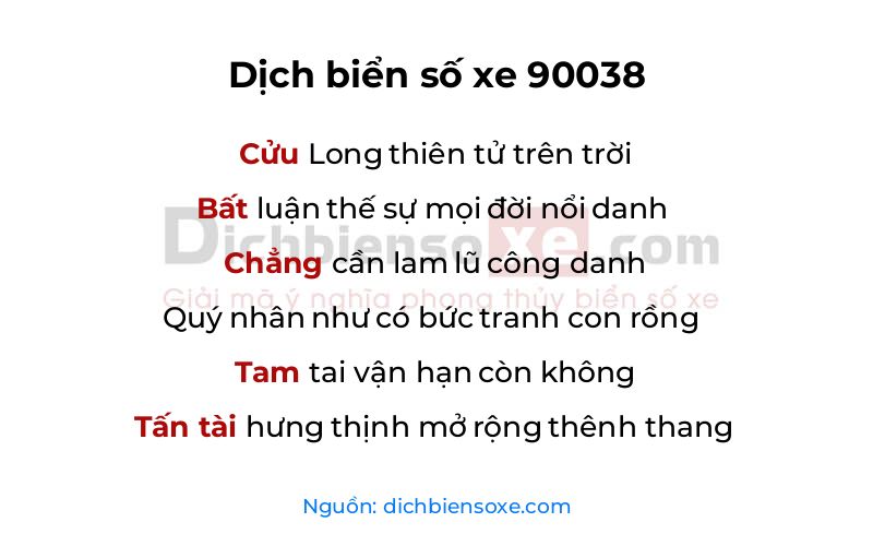 Dịch thơ biển số 90038