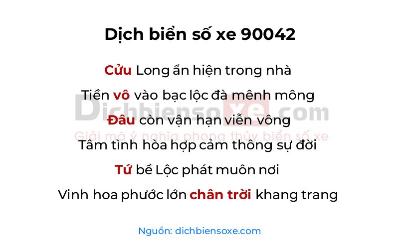 Dịch thơ biển số 90042