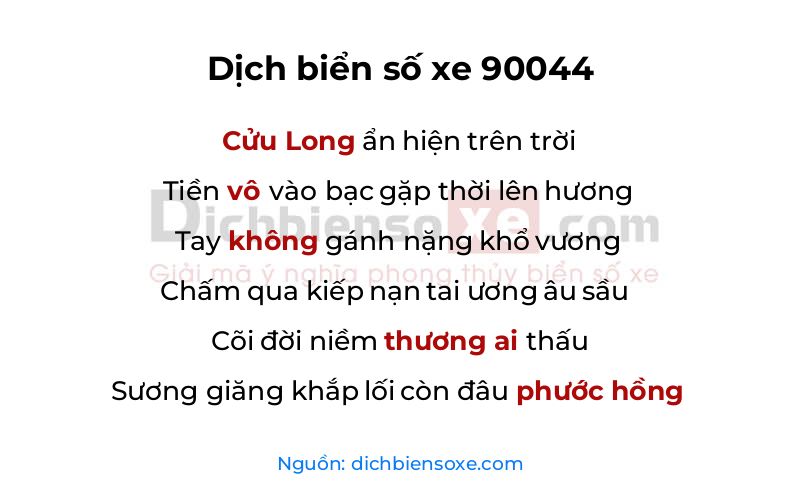 Dịch thơ biển số 90044