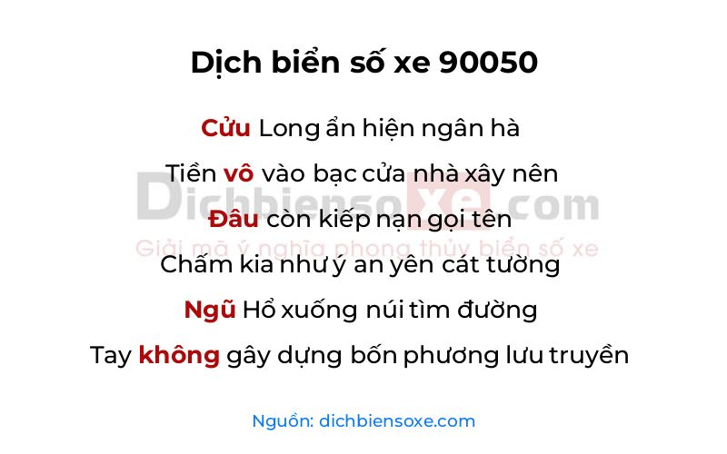 Dịch thơ biển số 90050