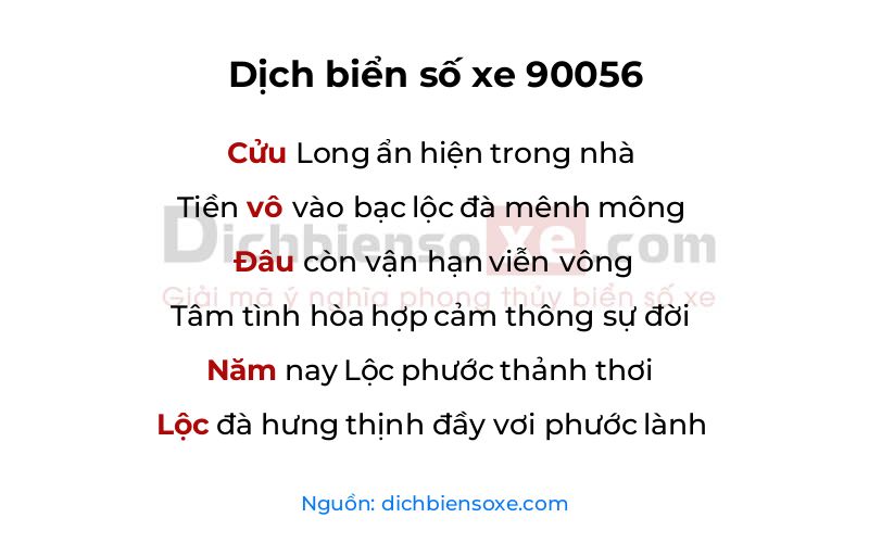 Dịch thơ biển số 90056
