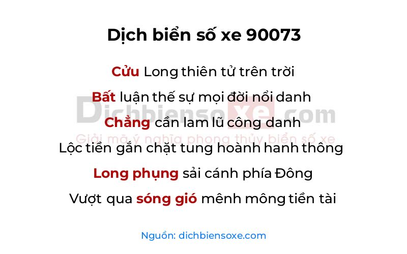 Dịch thơ biển số 90073