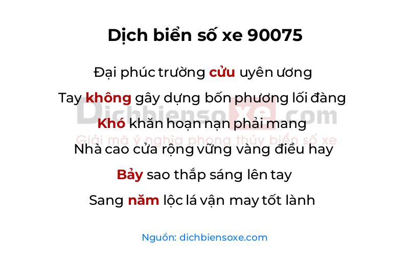 Dịch thơ biển số 90075