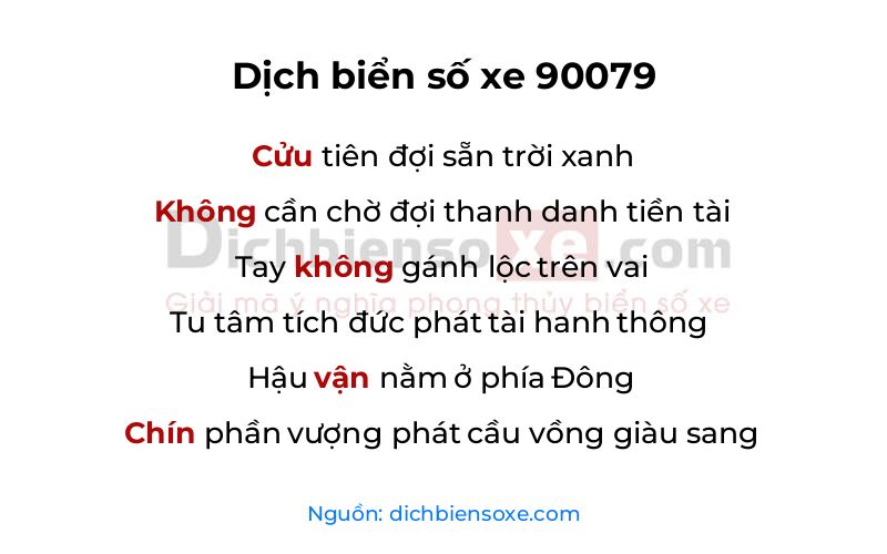 Dịch thơ biển số 90079