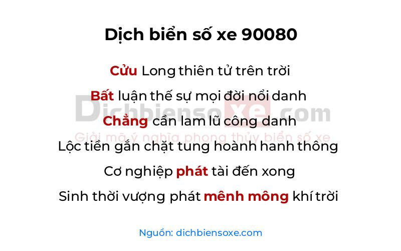 Dịch thơ biển số 90080