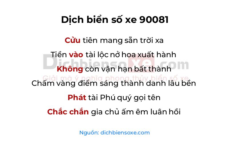 Dịch thơ biển số 90081
