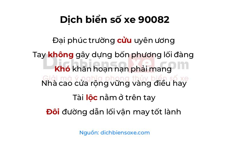 Dịch thơ biển số 90082