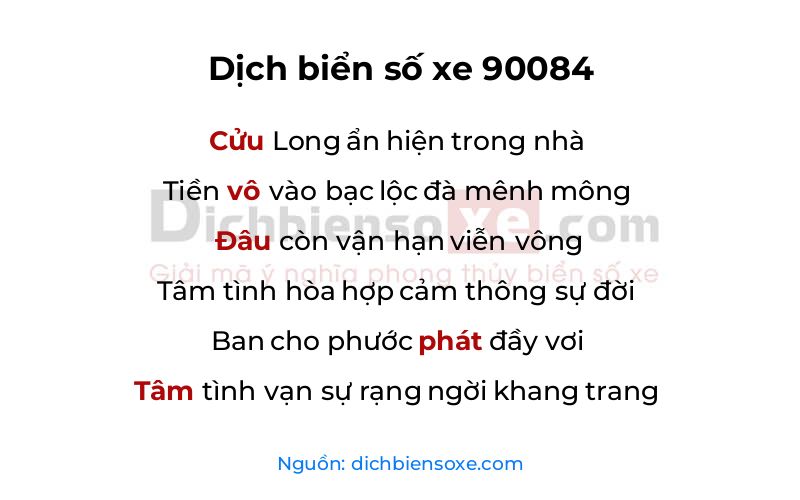 Dịch thơ biển số 90084