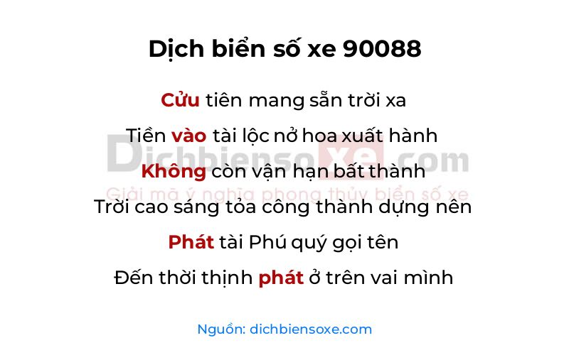 Dịch thơ biển số 90088