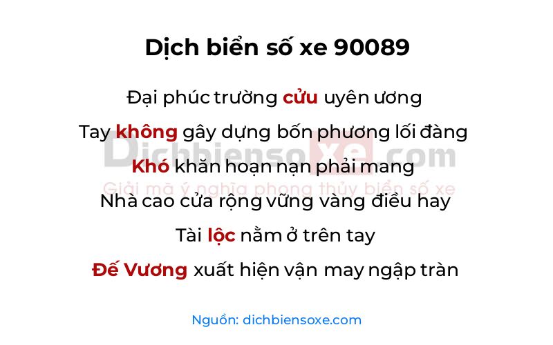 Dịch thơ biển số 90089