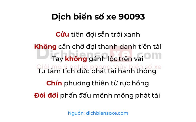 Dịch thơ biển số 90093