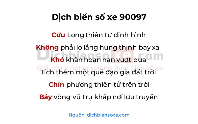 Dịch thơ biển số 90097