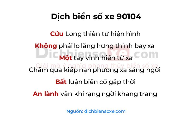 Dịch thơ biển số 90104