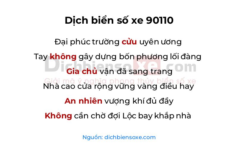 Dịch thơ biển số 90110