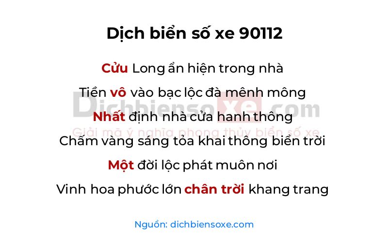 Dịch thơ biển số 90112