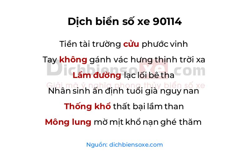 Dịch thơ biển số 90114