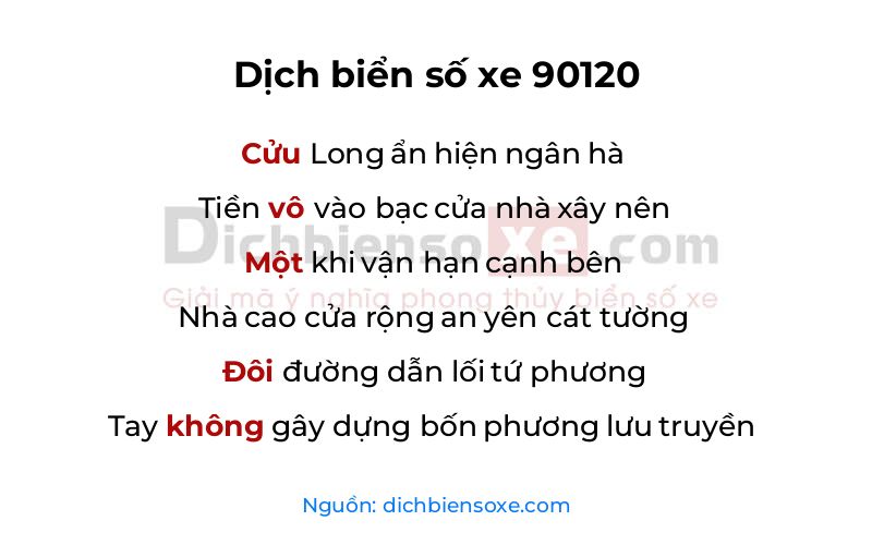Dịch thơ biển số 90120