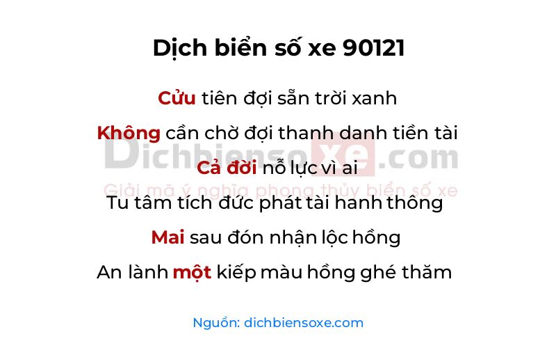 Dịch thơ biển số 90121