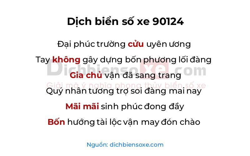 Dịch thơ biển số 90124