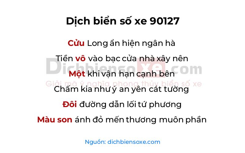 Dịch thơ biển số 90127