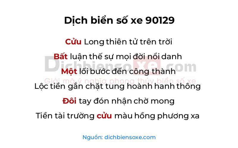 Dịch thơ biển số 90129
