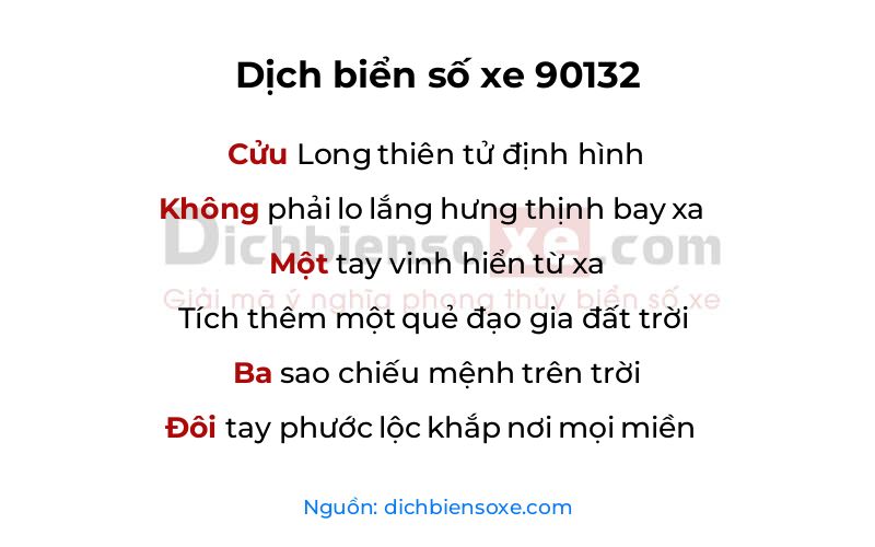 Dịch thơ biển số 90132