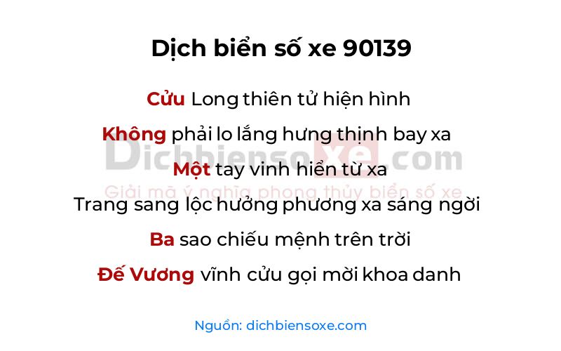 Dịch thơ biển số 90139