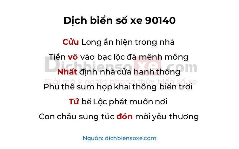 Dịch thơ biển số 90140