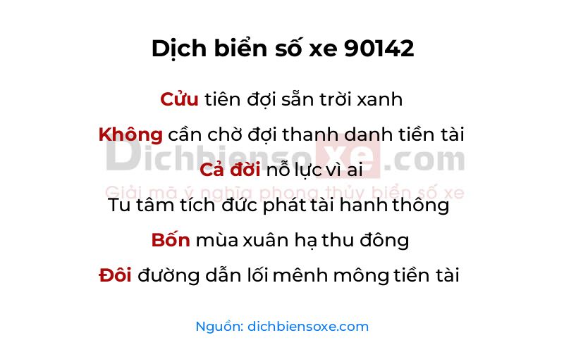 Dịch thơ biển số 90142