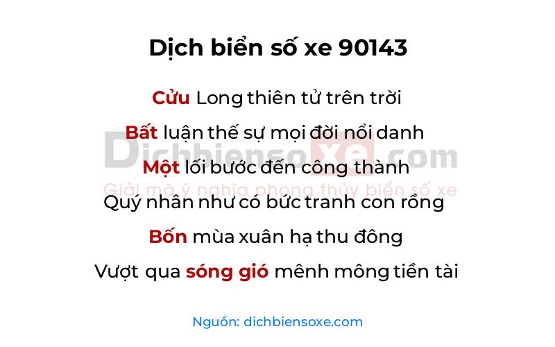 Dịch thơ biển số 90143